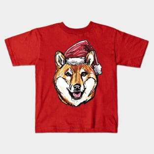 Christmas Shiba Inu - Cute Japanese Dog - Tan Shiba Inu Christmas Theme Kids T-Shirt